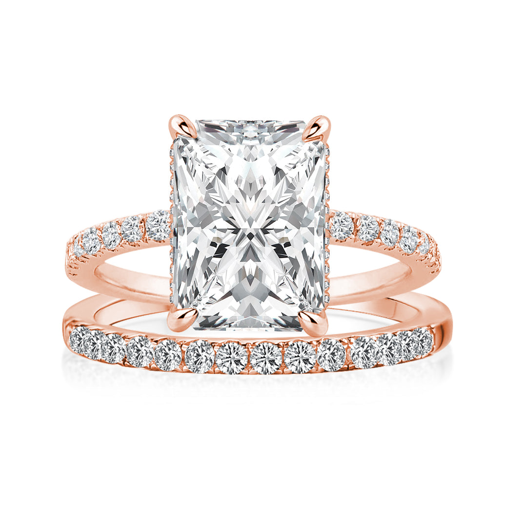 Rodiffy Moissanite 3.5 Ct Radiant Cut Rose Gold Wedding Ring For Women