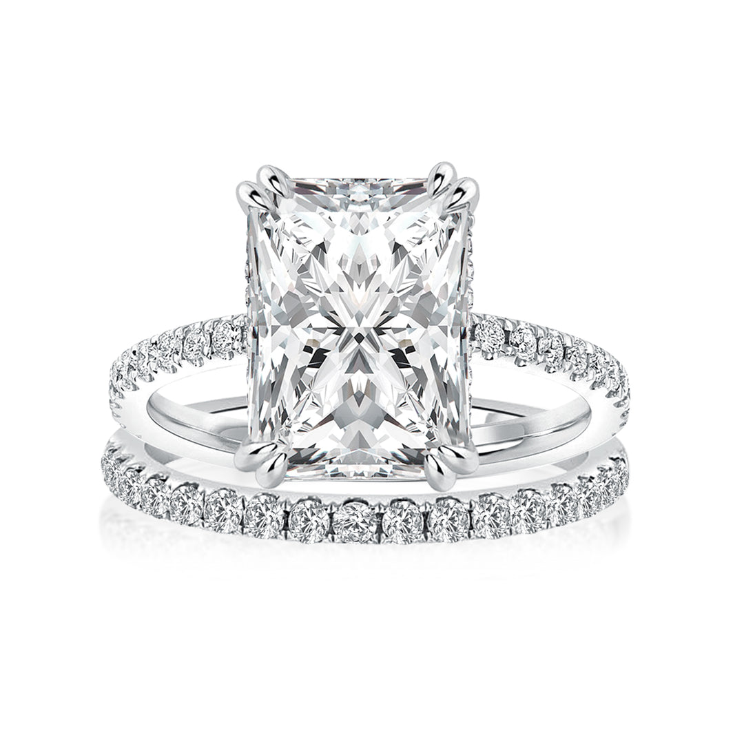 Rodiffy Moissanite 4.5 Ct Radiant Cut White Gold Wedding Ring For Women