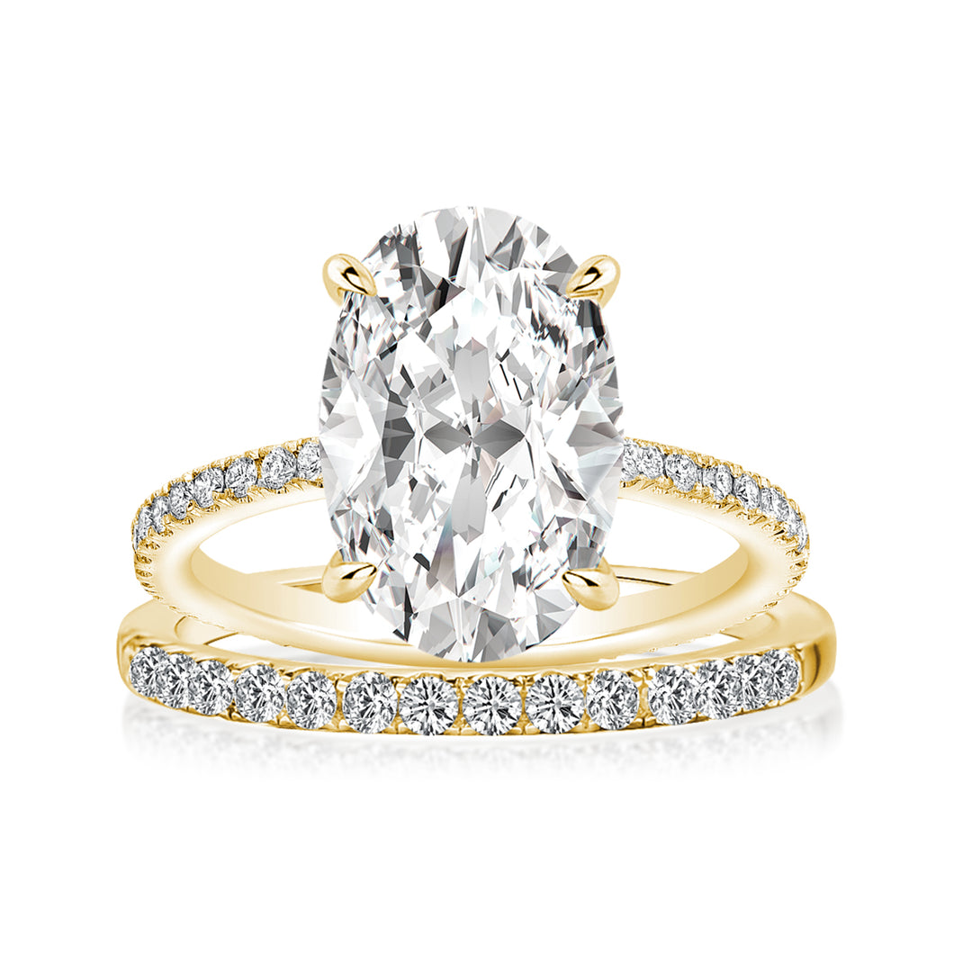 Rodiffy Moissanite 4.0 Ct Oval Cut Yellow Gold Wedding Ring For Women