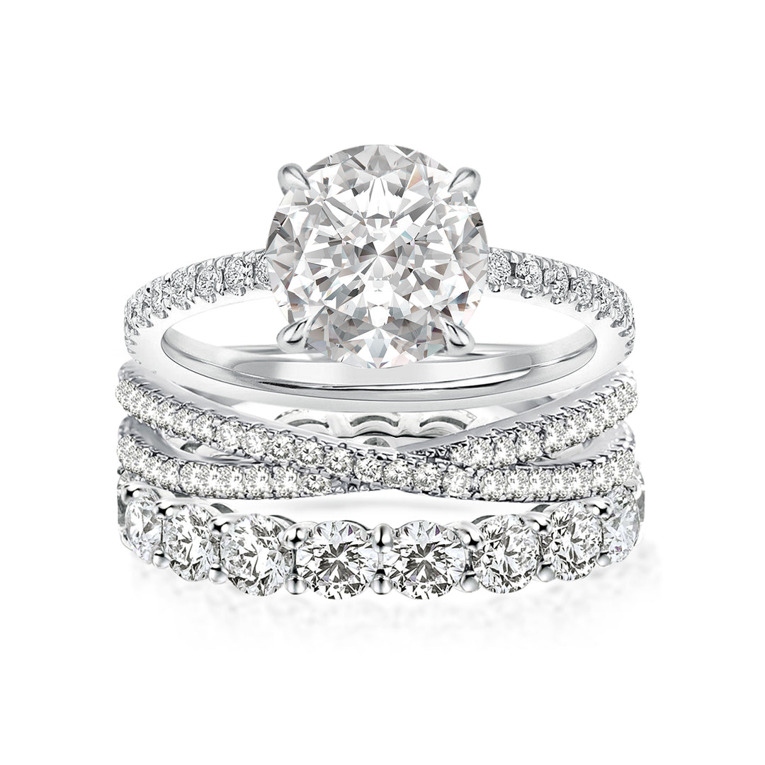 2.0 Ct Round Cut Moissanite Diamond Wedding Ring with Twist Bands