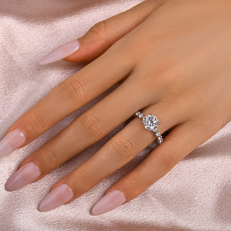 Rodiffy Moissanite 2.0 Ct White Gold Promise Bridal Ring