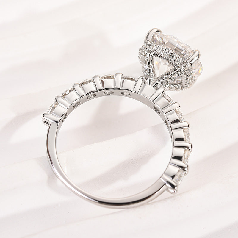 Rodiffy Moissanite 2.0Ct~4.0 Ct Round White Gold Engagement Ring