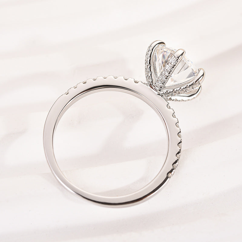 Rodiffy Moissanite 2.0 Ct ~4.0 Ct Round Cut 6 Prong Promise Rings For Women