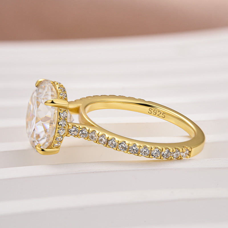 Rodiffy Moissanite 4.0 Ct Round Yellow Gold Engagement Ring