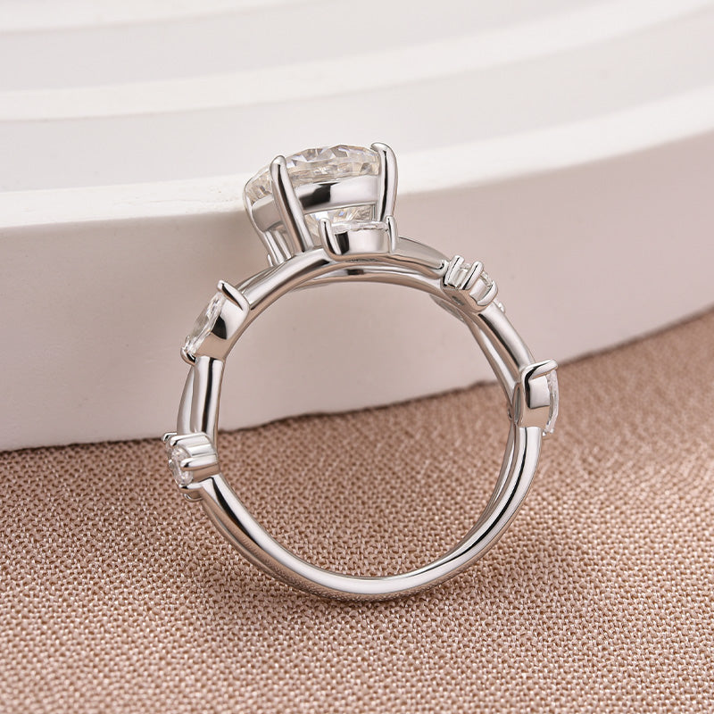 Rodiffy Moissanite 2.0 Ct Vintage Vine Design Engagement Ring