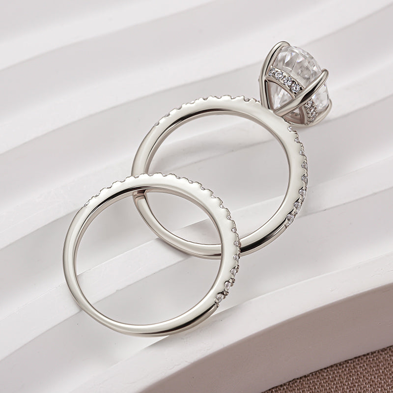 Rodiffy Moissanite 4.0 Ct Oval Cut White Gold Wedding Ring For Women