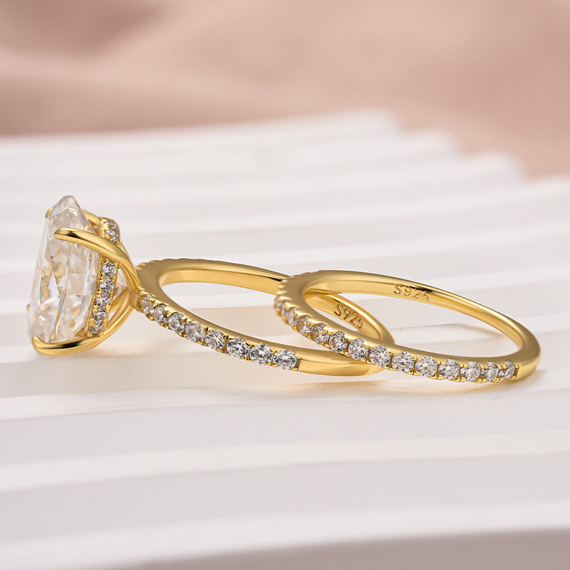 Rodiffy Moissanite 4.0 Ct Oval Cut Yellow Gold Wedding Ring For Women