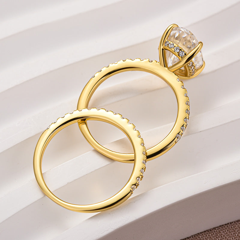 Rodiffy Moissanite 4.0 Ct Oval Cut Yellow Gold Wedding Ring For Women