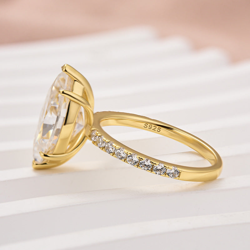 Rodiffy Moissanite 4.0 Ct Marquise Cut Yellow Gold Half-Coverage Engagement Ring