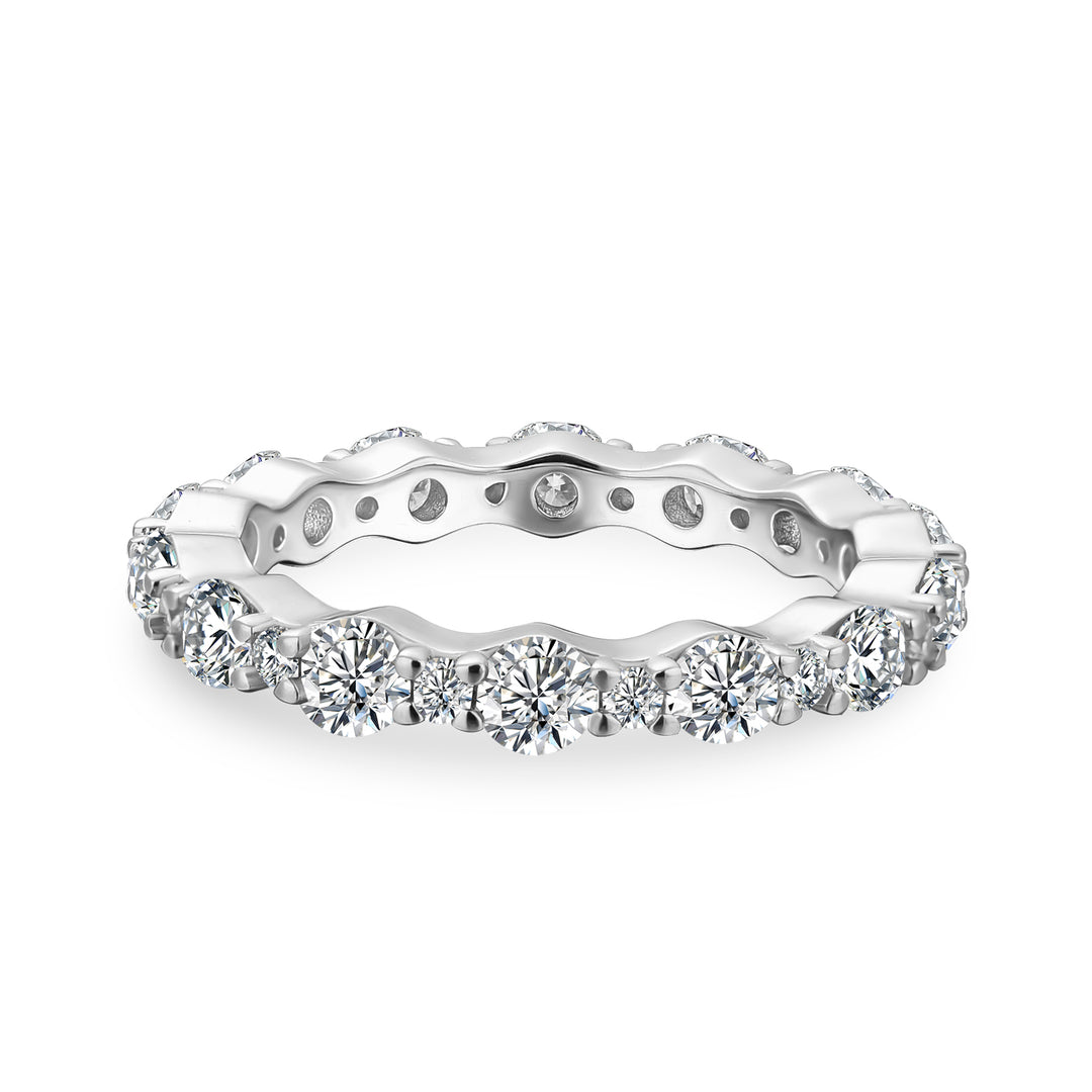 Rodiffy Moissanite 1.65 Ct Round Cut Full Wedding Band for Women