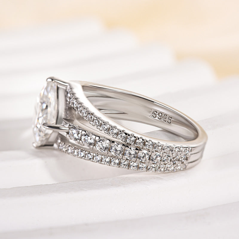 Rodiffy Moissanite 2.0 Ct Princess Cut Travel Ring