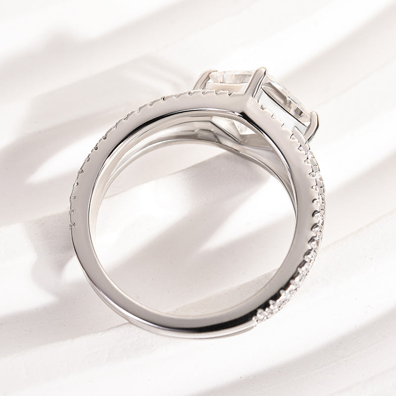 Rodiffy Moissanite 2.0 Ct Princess Cut Travel Ring