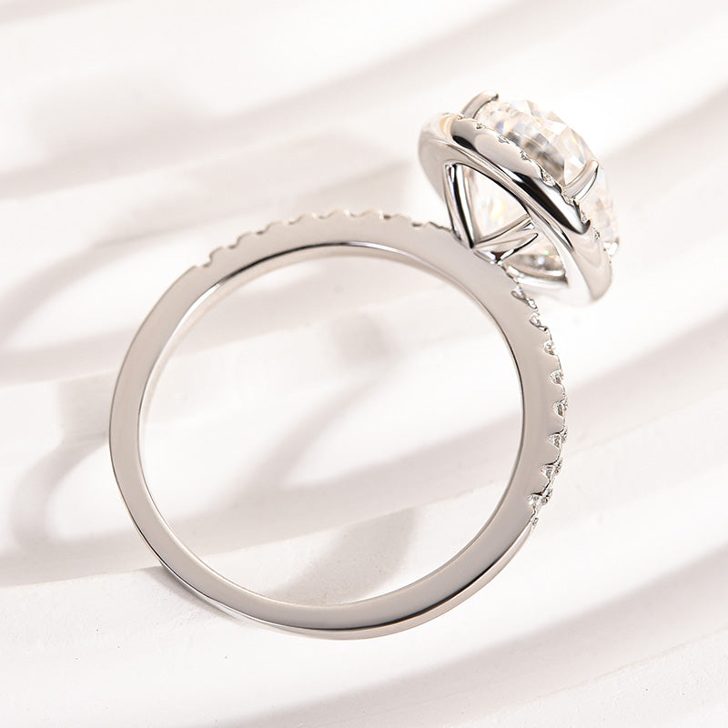 Rodiffy Moissanite 4.5 Ct Oval White Gold Promise Ring