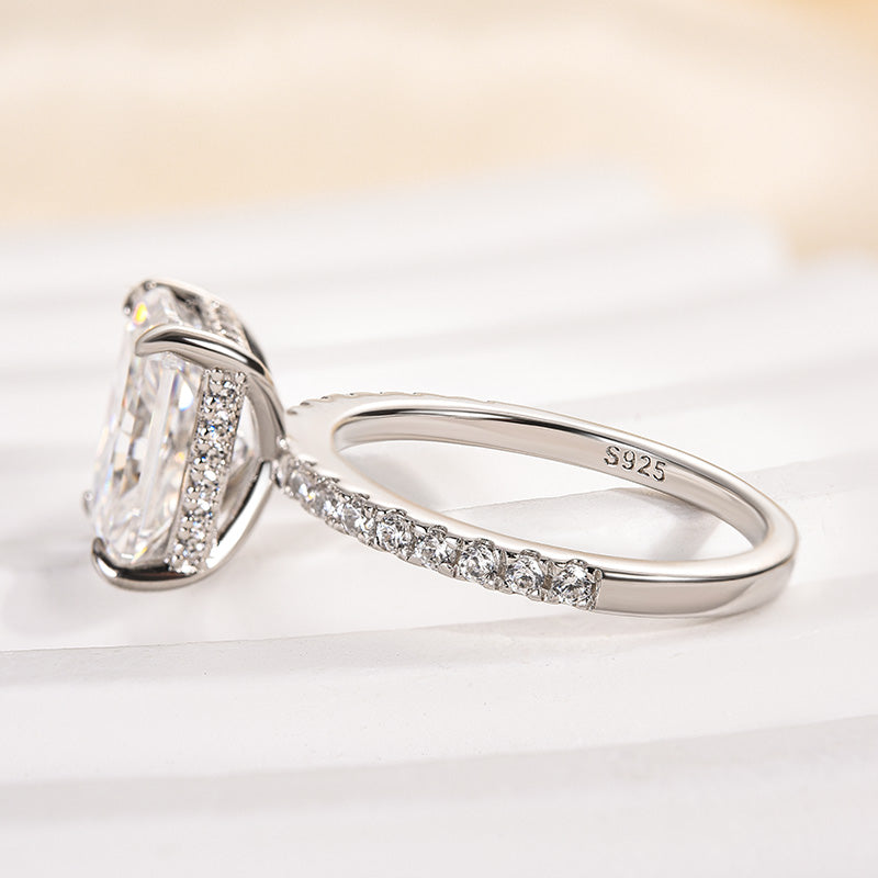 Rodiffy Moissanite 2.0 Ct~3.5 Ct Radiant Cut White Gold Engagement Ring For Women