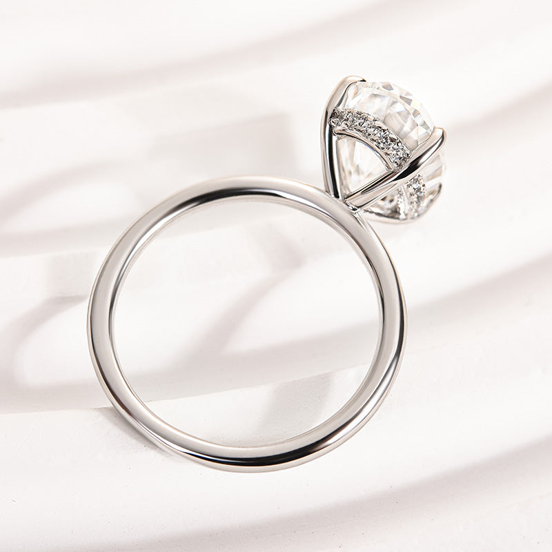 Rodiffy Moissanite 4.0Ct~5.5Ct Oval Cut Promise Ring For Women