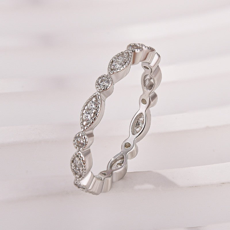 Moissanite 0.3Ct White Gold Pavé Eternity Wedding Ring