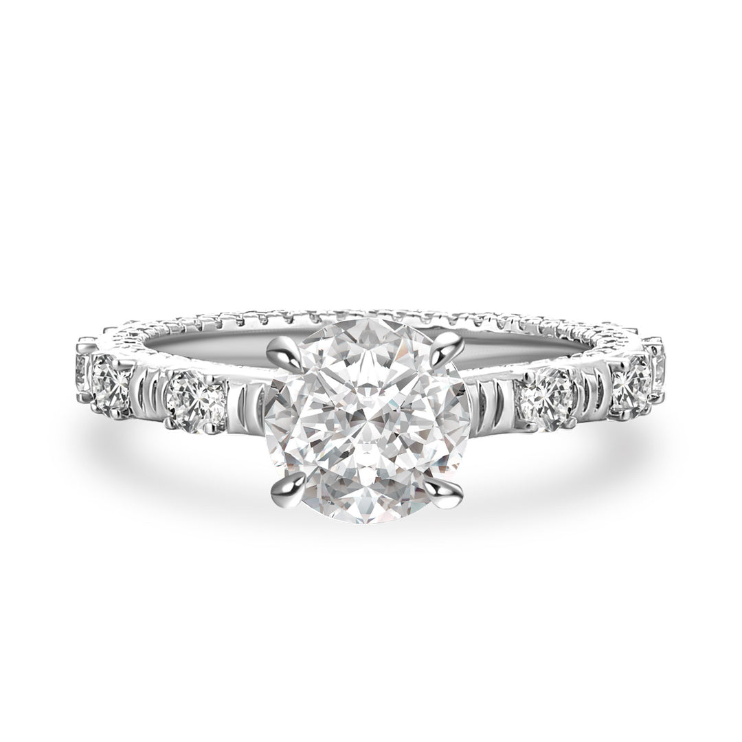 Moissanite 1.2 Ct Round Cut White Gold Engagement Ring