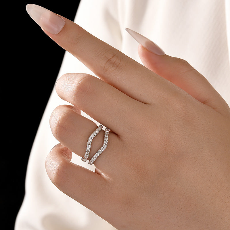 Pavé Full Eternity Round Cut Enhancer Wedding Band