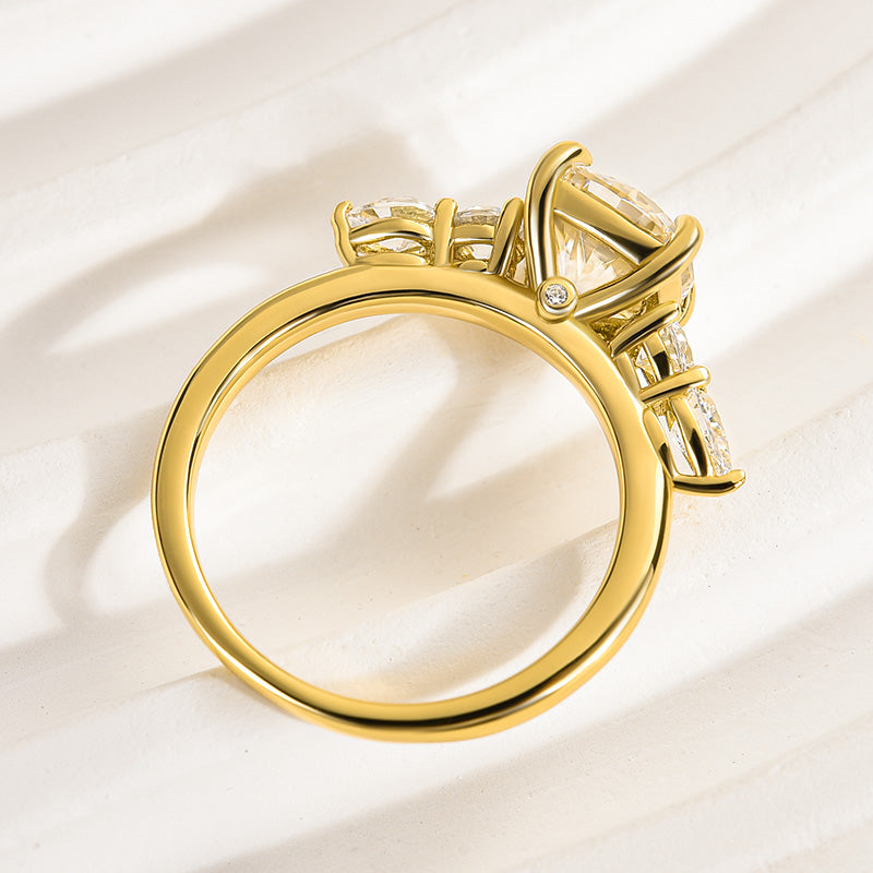 Rodiffy Moissanite 2.0 Ct Cushion Yellow Gold Bridal Ring