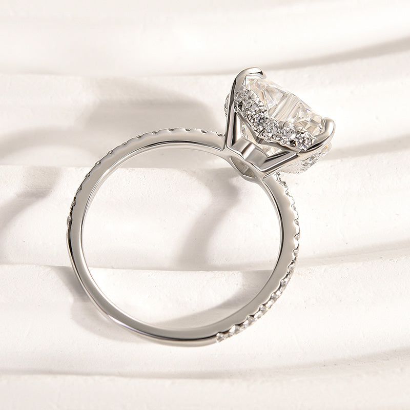 Rodiffy Moissanite 4.0 Ct Heart Cut White Gold Promise Ring