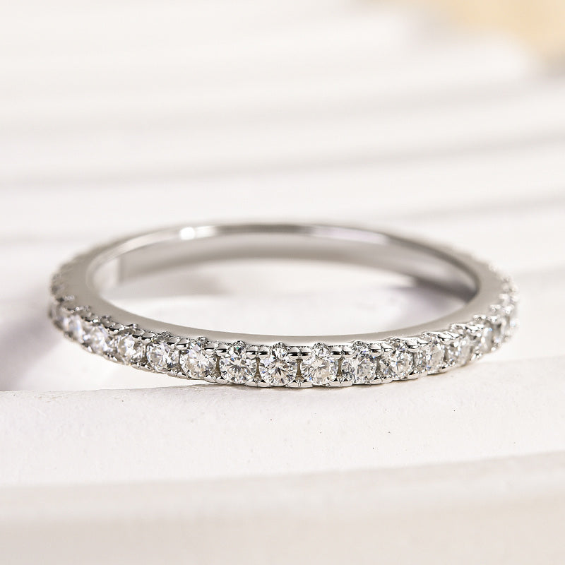 Rodiffy Moissanite 0.5 Ct Full Eternity Thin Wedding Band For Women