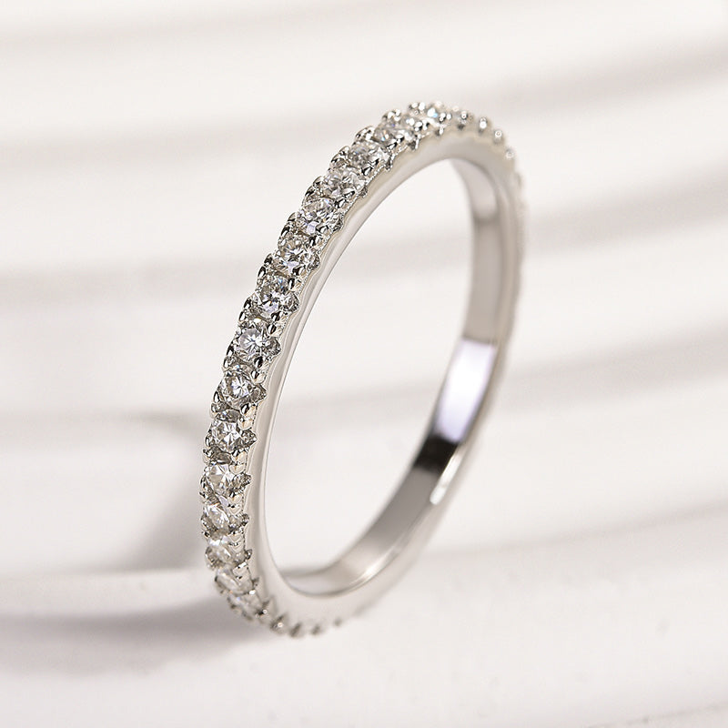 Rodiffy Moissanite 0.5 Ct Full Eternity Thin Wedding Band For Women