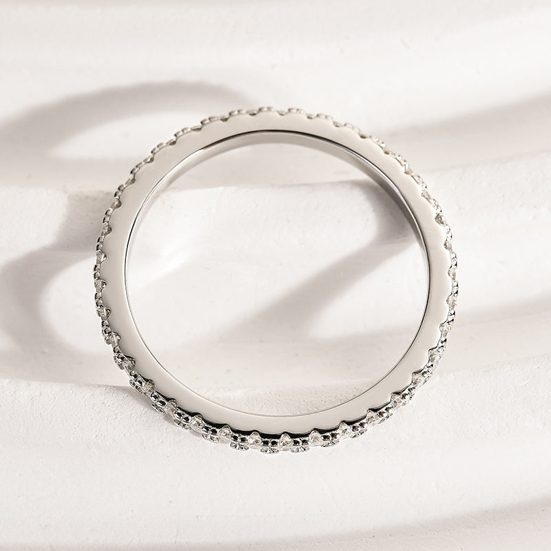 Rodiffy Moissanite 0.5 Ct Full Eternity Thin Wedding Band For Women