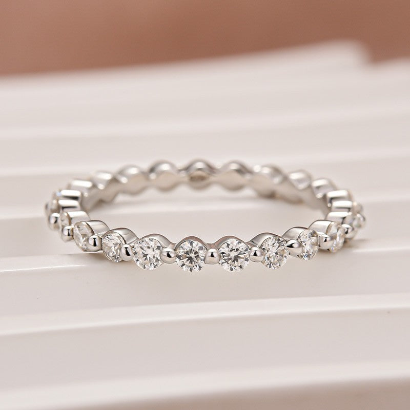 Rodiffy Moissanite 1.2 Ct Round Cut White Gold Anniversary Ring