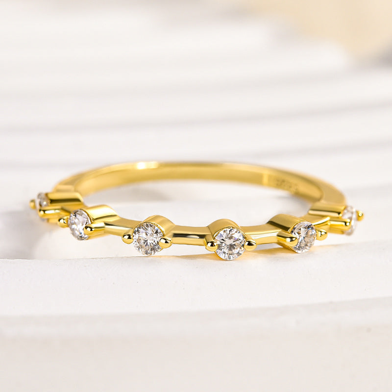 Rodiffy Moissanite 0.2 Ct Yellow Gold Women's Wedding Band
