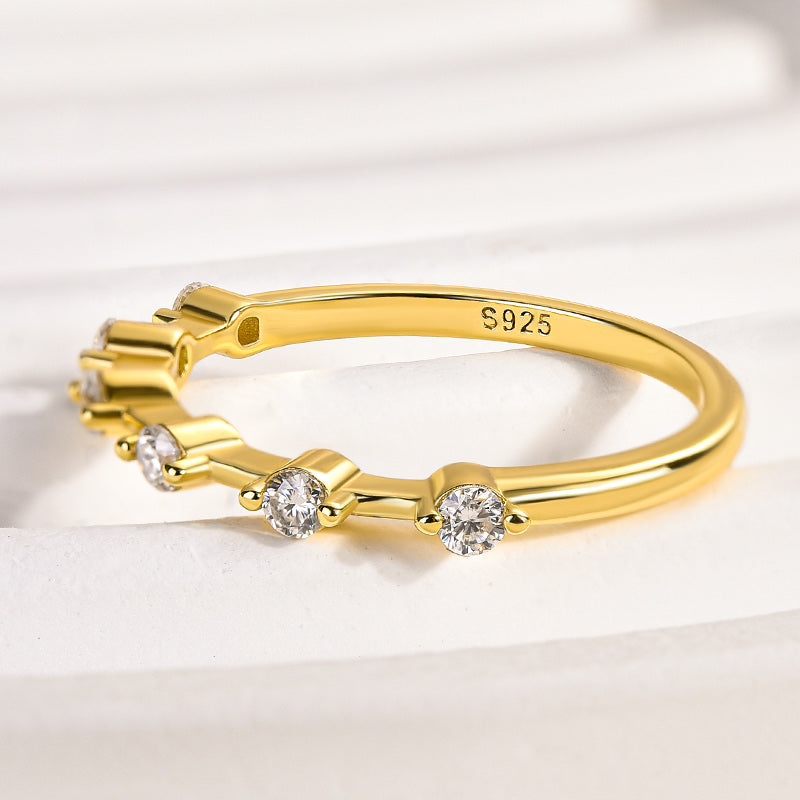 Rodiffy Moissanite 0.2 Ct Yellow Gold Women's Wedding Band