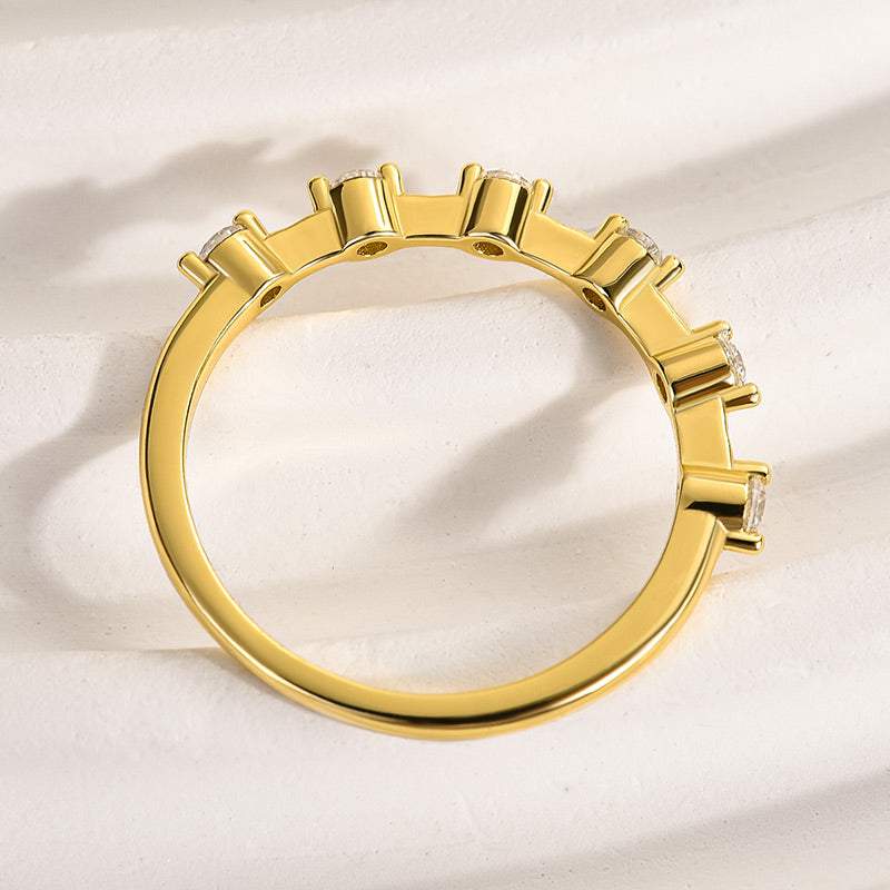 Rodiffy Moissanite 0.2 Ct Yellow Gold Women's Wedding Band