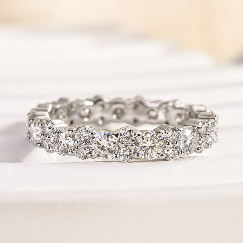 Rodiffy Moissanite 2.5 Ct Round Cut Full Wedding Band for Women
