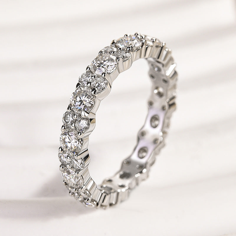 Rodiffy Moissanite 2.5 Ct Round Cut Full Wedding Band for Women