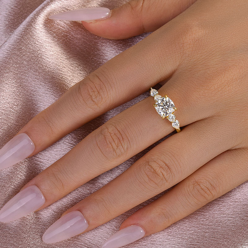Rodiffy Moissanite 2.0 Ct Cushion Yellow Gold Bridal Ring