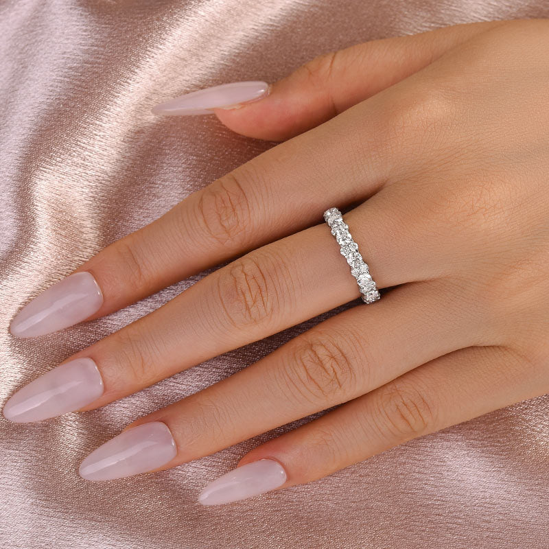 Rodiffy Moissanite 2.5 Ct Round Cut Full Wedding Band for Women