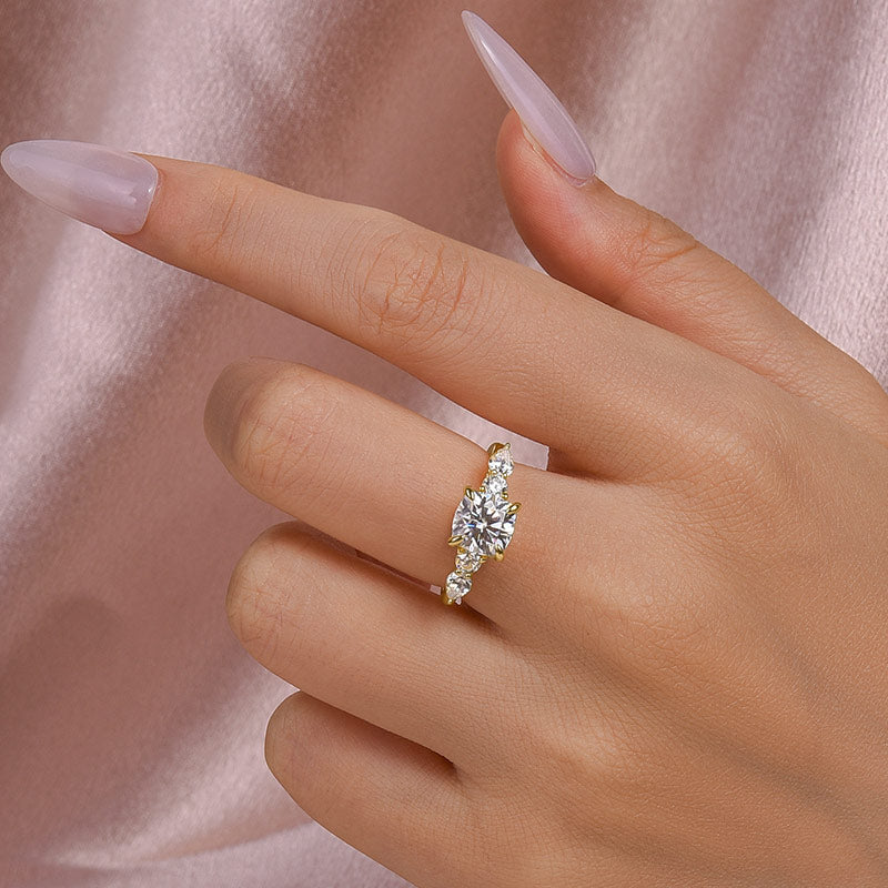 Rodiffy Moissanite 2.0 Ct Cushion Yellow Gold Bridal Ring