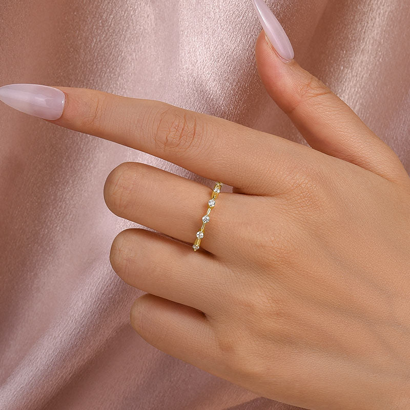 Rodiffy Moissanite 0.2 Ct Yellow Gold Women's Wedding Band