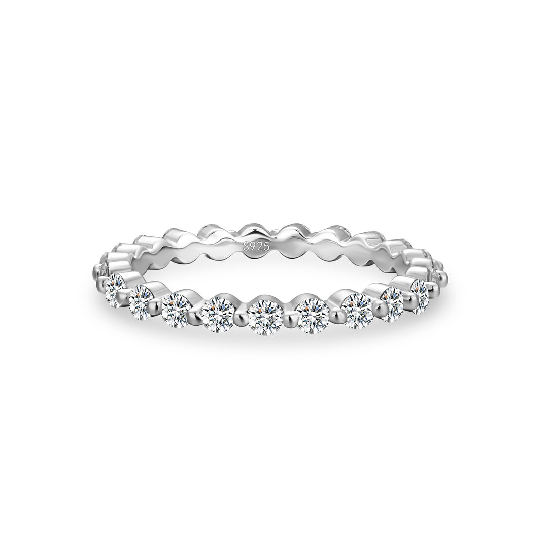 Rodiffy Moissanite 1.2 Ct Round Cut White Gold Anniversary Ring