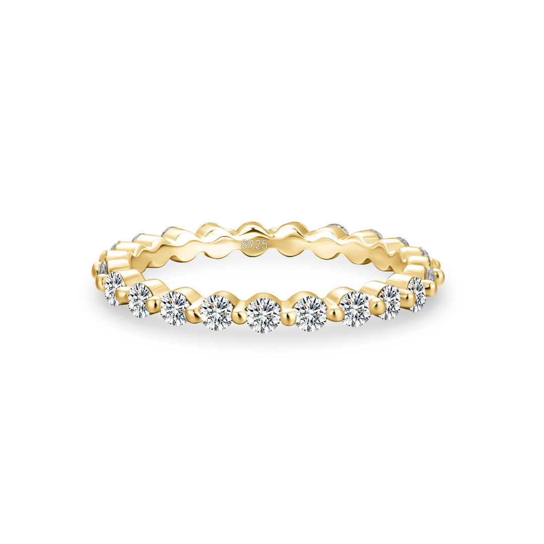 Rodiffy Moissanite 1.2 Ct Round Cut Yellow Gold Anniversary Ring
