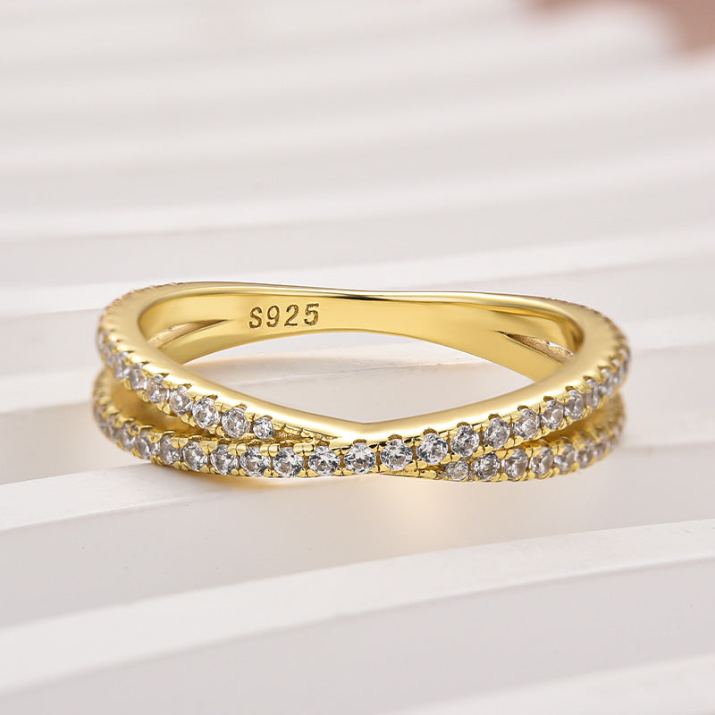 Rodiffy Moissanite 2.0 Ct X Criss Cross Wedding Band For Women