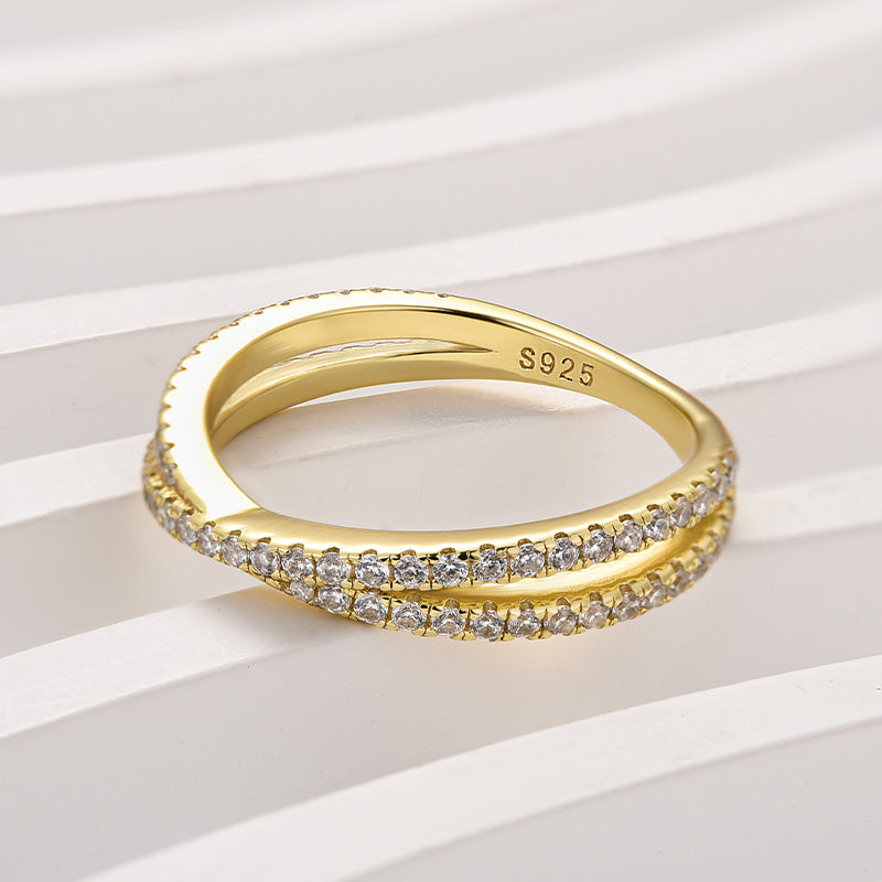 Rodiffy Moissanite 2.0 Ct X Criss Cross Wedding Band For Women