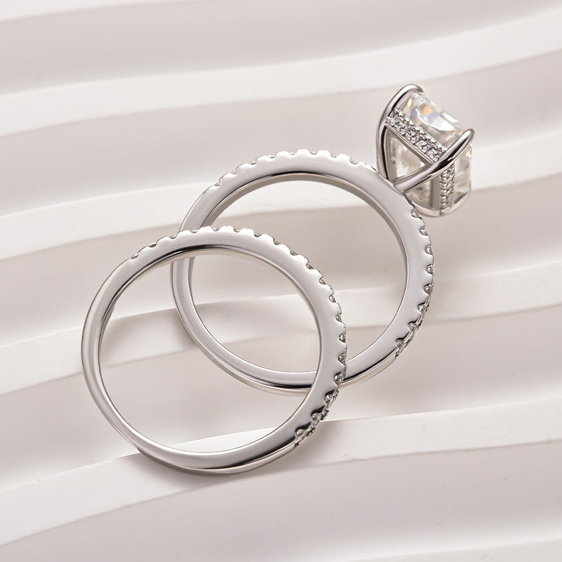 Rodiffy Moissanite 3.5 Ct Radiant Cut White Gold Wedding Ring For Women