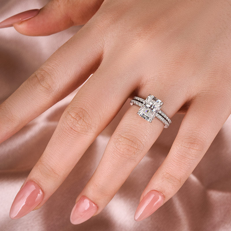 Rodiffy Moissanite 0.5 Ct Round Cut Half Halo White Gold Anniversary Ring