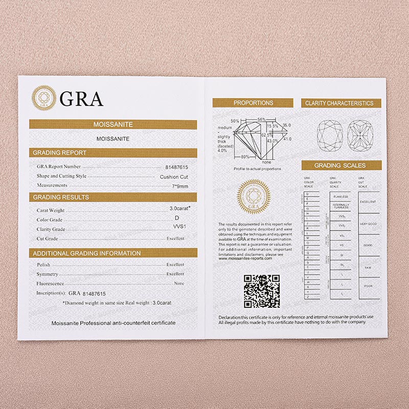 Moissanite 3.0Ct Cushion Cut White Gold Stack Wedding Ring with Jacket Wedding Band