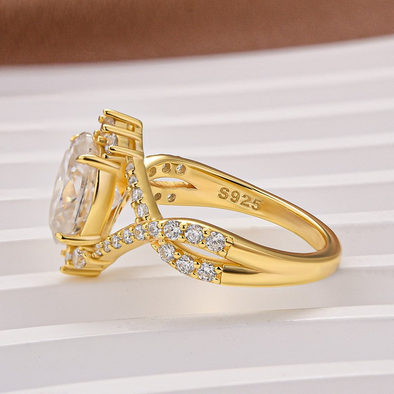 Moissanite 2.0Ct Oval Cut Engagement Ring Travel Ring In Sterling Silver