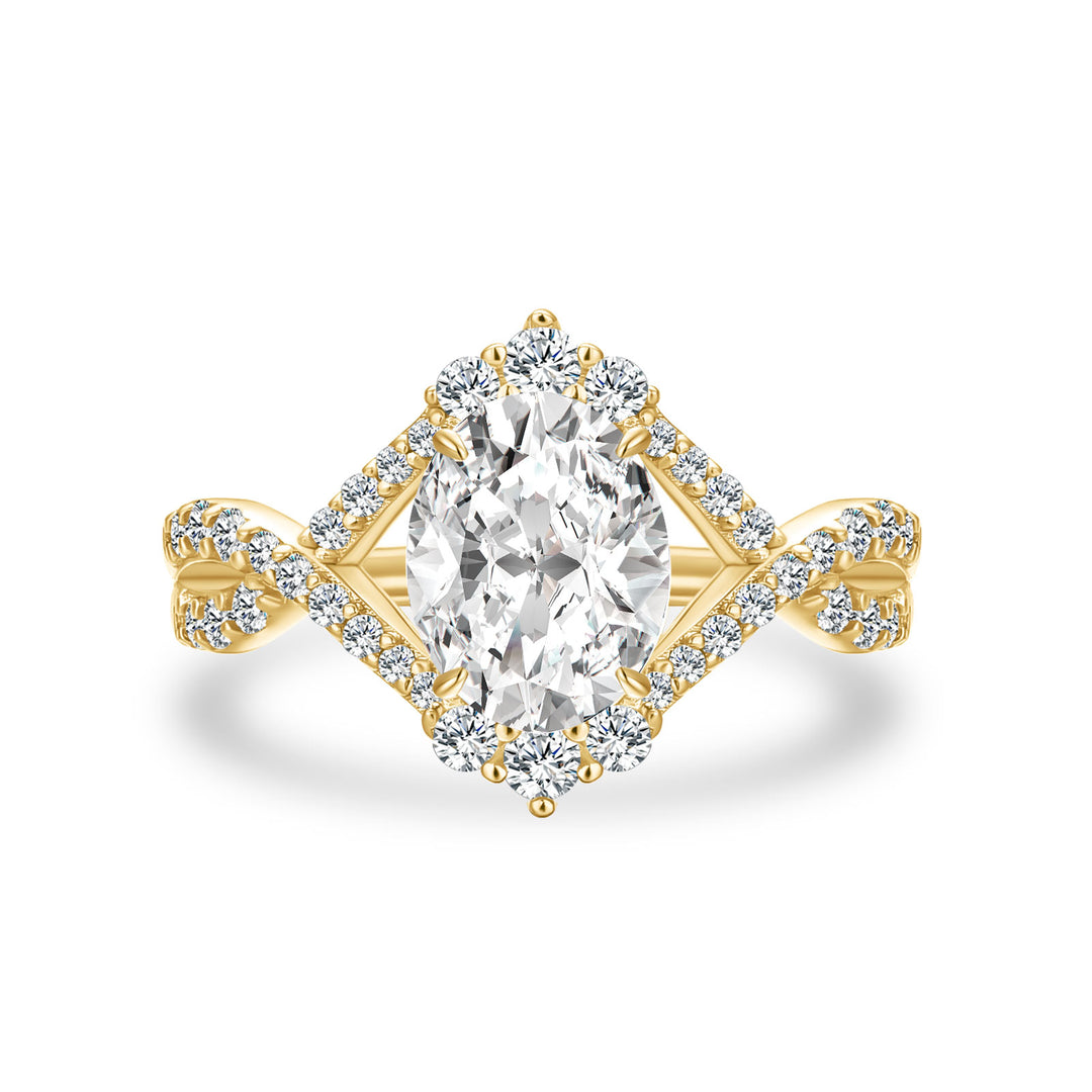 Moissanite 2.0Ct Oval Cut Engagement Ring Travel Ring In Sterling Silver