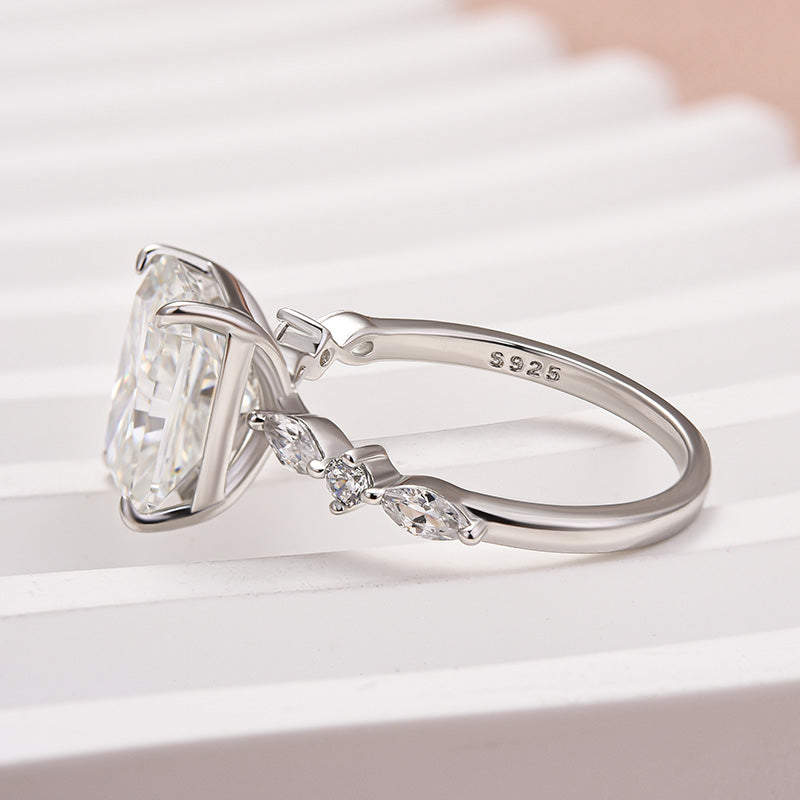 Rodiffy Moissanite 3.5 Ct Radiant Cut White Gold Travel Ring For Women