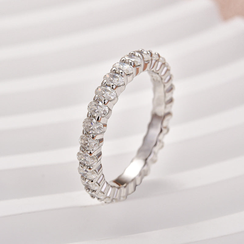 Rodiffy Moissanite 3.0 Ct Oval Cut Full Wedding Band for Women