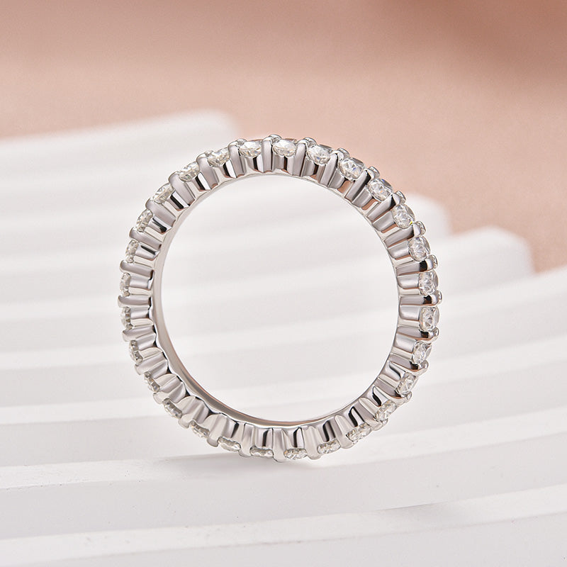 Rodiffy Moissanite 3.0 Ct Oval Cut Full Wedding Band for Women