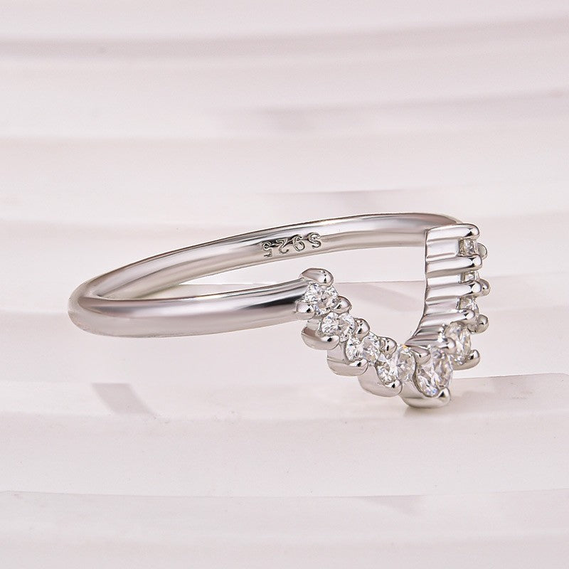 Moissanite 0.5Ct White Gold Contoured Ring